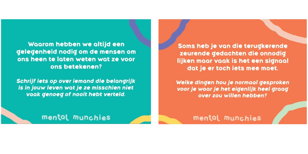 Gespreksstarters Mental Munchies snack.